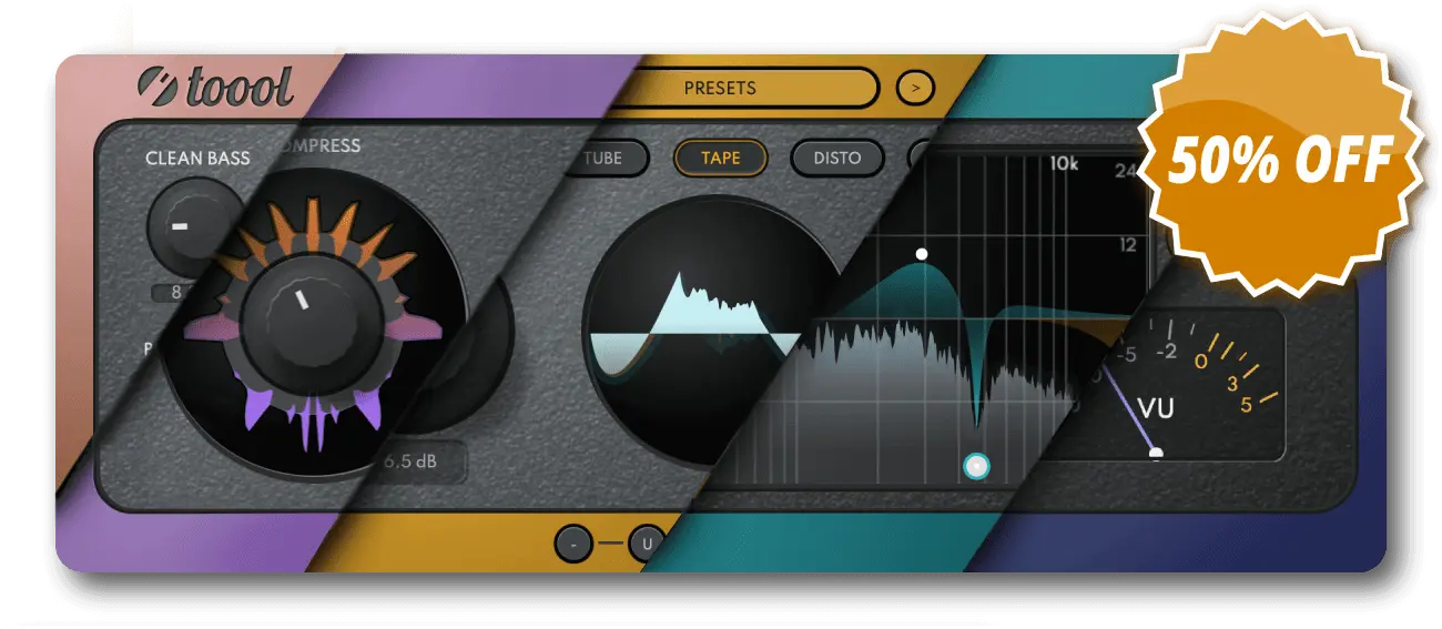 Toool Professional Audio Plugins Collection - Reverbia, Anadrive, Anodyn, Diffonic